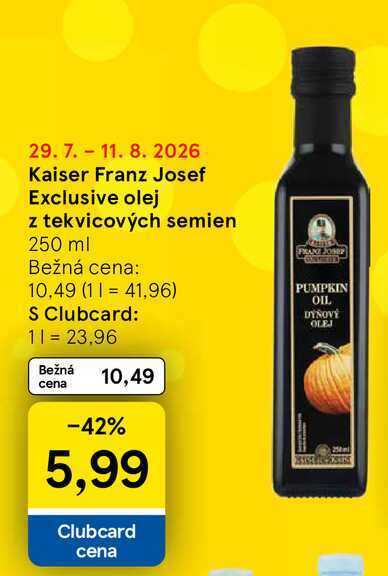 Kaiser Franz Josef Exclusive olej z tekvicových semien 250 ml