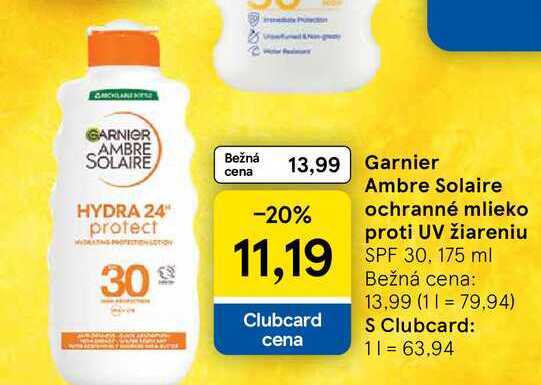 Garnier Ambre Solaire ochranné mlieko proti UV žiareniu SPF 30 175 ml 