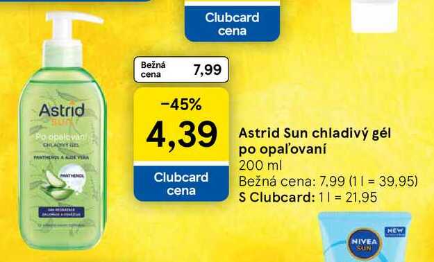 Astrid Sun chladivý gél po opaľovaní 200 ml 