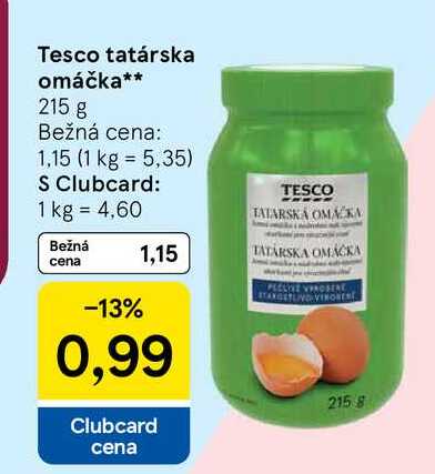 Tesco tatárska omáčka 215 g