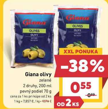 Giana olivy zelené 2 druhy, 200 ml