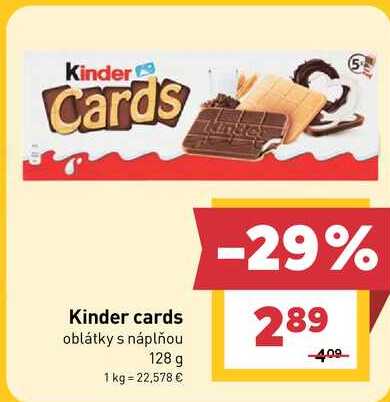 Kinder cards oblátky s náplňou 128 g 
