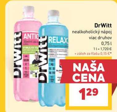 DrWitt nealkoholický nápoj viac druhov 0,75 l