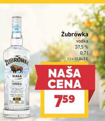 Żubrówka vodka 37,5% 0,7l v akcii