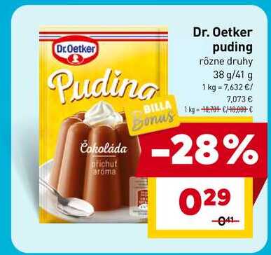 Dr. Oetker puding rôzne druhy 38 g/41 g