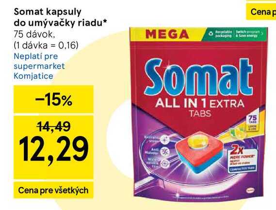 Somat kapsuly do umývačky riadu 75 dávok