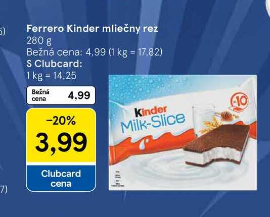 Kinder Mliečny rez 10x28 g