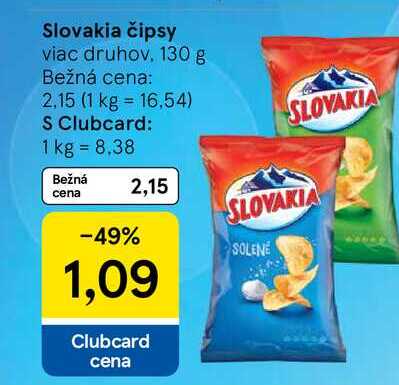 Slovakia čipsy viac druhov 130 g