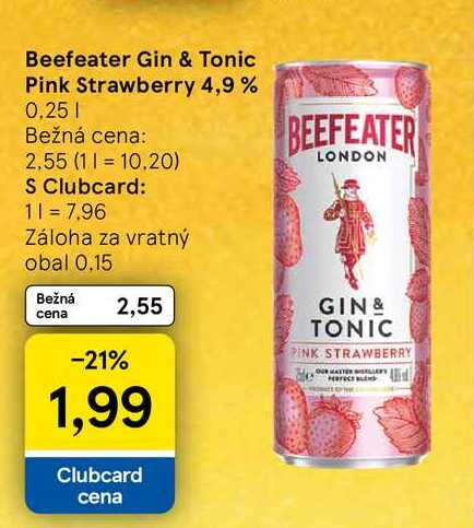 Beefeater Gin & Tonic Pink Strawberry 0,25l