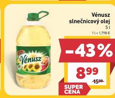 Vénusz slnečnicový olej 5l