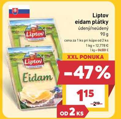 Liptov eidam plátky údený/neúdený 90g