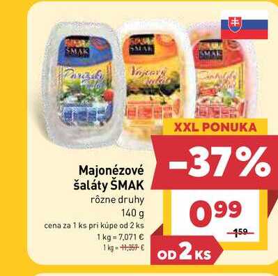Majonézové šaláty ŠMAK rôzne druhy 140 g