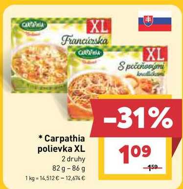 Carpathia polievka XL 2 druhy 82 g - 86 g