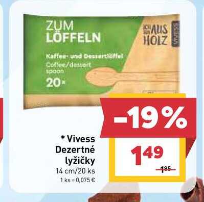 Vivess Dezertné lyžičky 14 cm/20 ks