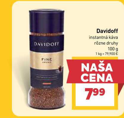 Davidoff instantná káva rôzne druhy 100 g  v akcii
