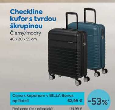 Checkline kufor s tvrdou škrupinou Čierny/modrý 40 x 20 x 55 cm