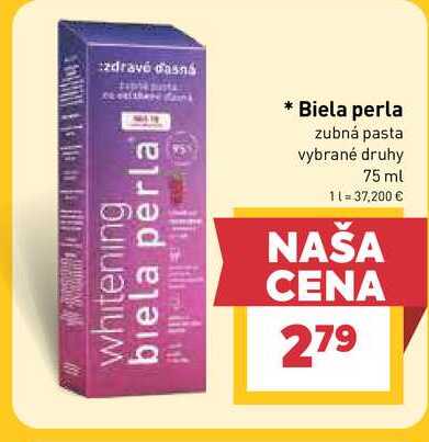Biela perla zubná pasta vybrané druhy 75 ml