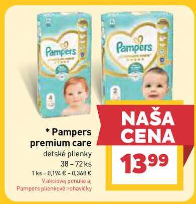 Pampers premium care detské plienky 38-72 ks