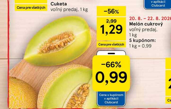 Melón cukrový voľný predaj, 1 kg