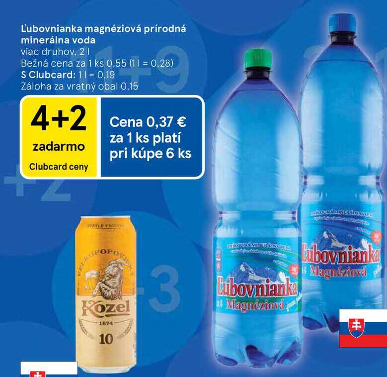 Ľubovnianka magnéziová prírodná minerálna voda viac druhov, 2l
