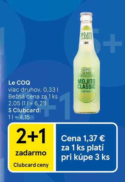 LE COQ viac druhov, 0.33 l