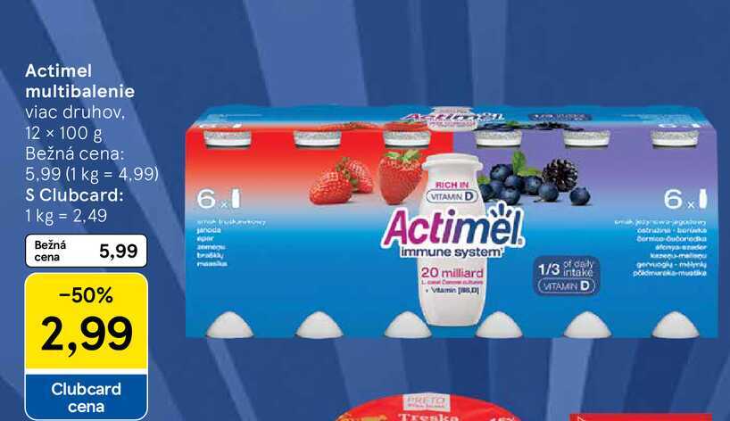 Actimel multibalenie viac druhov 12 x 100 g