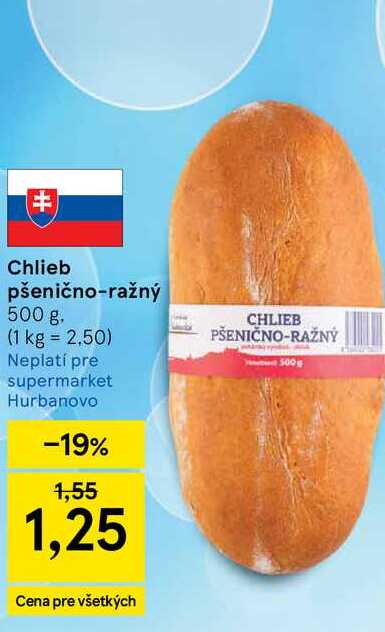 Chlieb pšenično-ražný 500 g