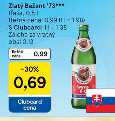 Zlatý Bažant '73 fľaša, 0.5 l