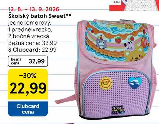 Školský batoh Sweet jednokomorový