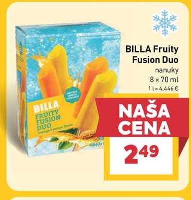 BILLA Fruity Fusion Duo nanuky 8 x 70 ml