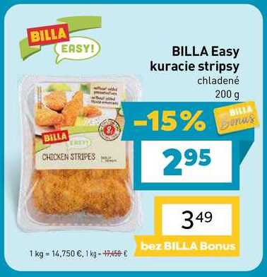 BILLA Easy kuracie stripsy chladené 200 g