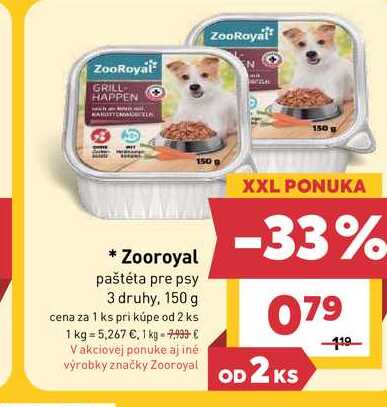 Zooroyal paštéta pre psy 3 druhy, 150 g