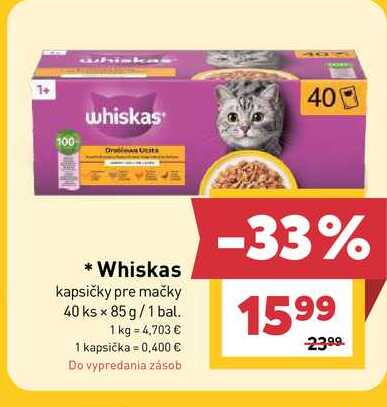 Whiskas kapsičky pre mačky 40 ks x 85 g/1 bal.