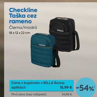 Checkline Taška cez rameno Čierna/modrá 18 x 12 x 22 cm