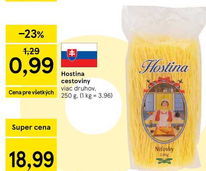 Hostina cestoviny viac druhov 250 g