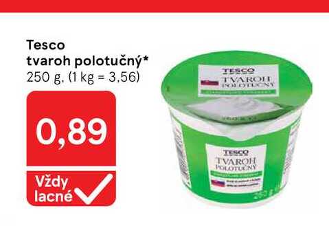Tesco tvaroh polotučný 250 g