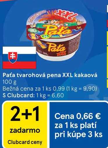 Paťa tvarohová pena XXL kakaová 100 g