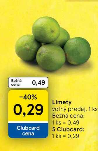 Limety voľný predaj, 1 ks 
