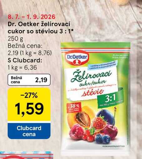 Dr. Oetker želírovací cukor so stéviou 3:1 250 g