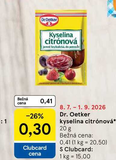 Dr. Oetker kyselina citrónová 20 g 