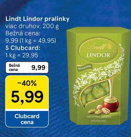 Lindt Lindor pralinky viac druhov, 200 g 