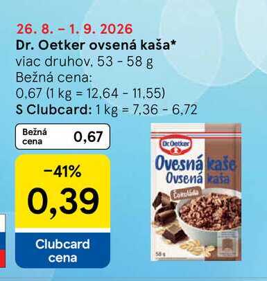 Dr. Oetker ovsená kaša viac druhov 53 - 58 g
