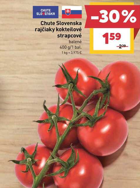 Chute Slovenska rajčiaky kokteilové strapcové balené 400 g/1 bal. 