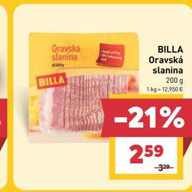 BILLA Oravská slanina 200 g