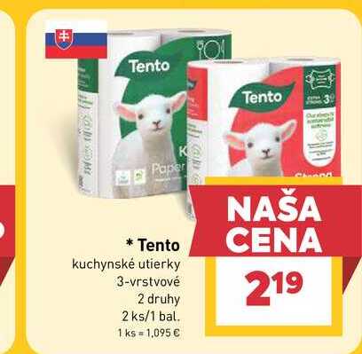 Tento kuchynské utierky 3-vrstvové 2 druhy 2 ks/1 bal.