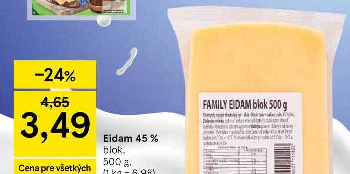 Eidam 45 % blok 500 g