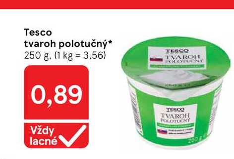 Tesco tvaroh polotučný 250 g