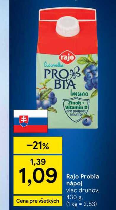 Rajo Probia nápoj viac druhov 430 g