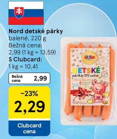 Nord detské párky balené, 220 g