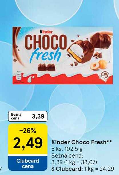 Kinder Choco Fresh 5 ks, 102,5 g